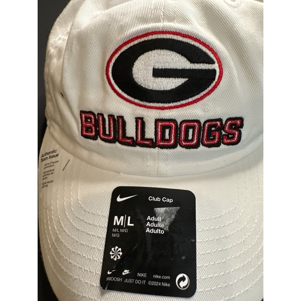 Nike Georgia Bulldogs Authentic Team Issue Club Cap White Hat Mens ML NC01-10A